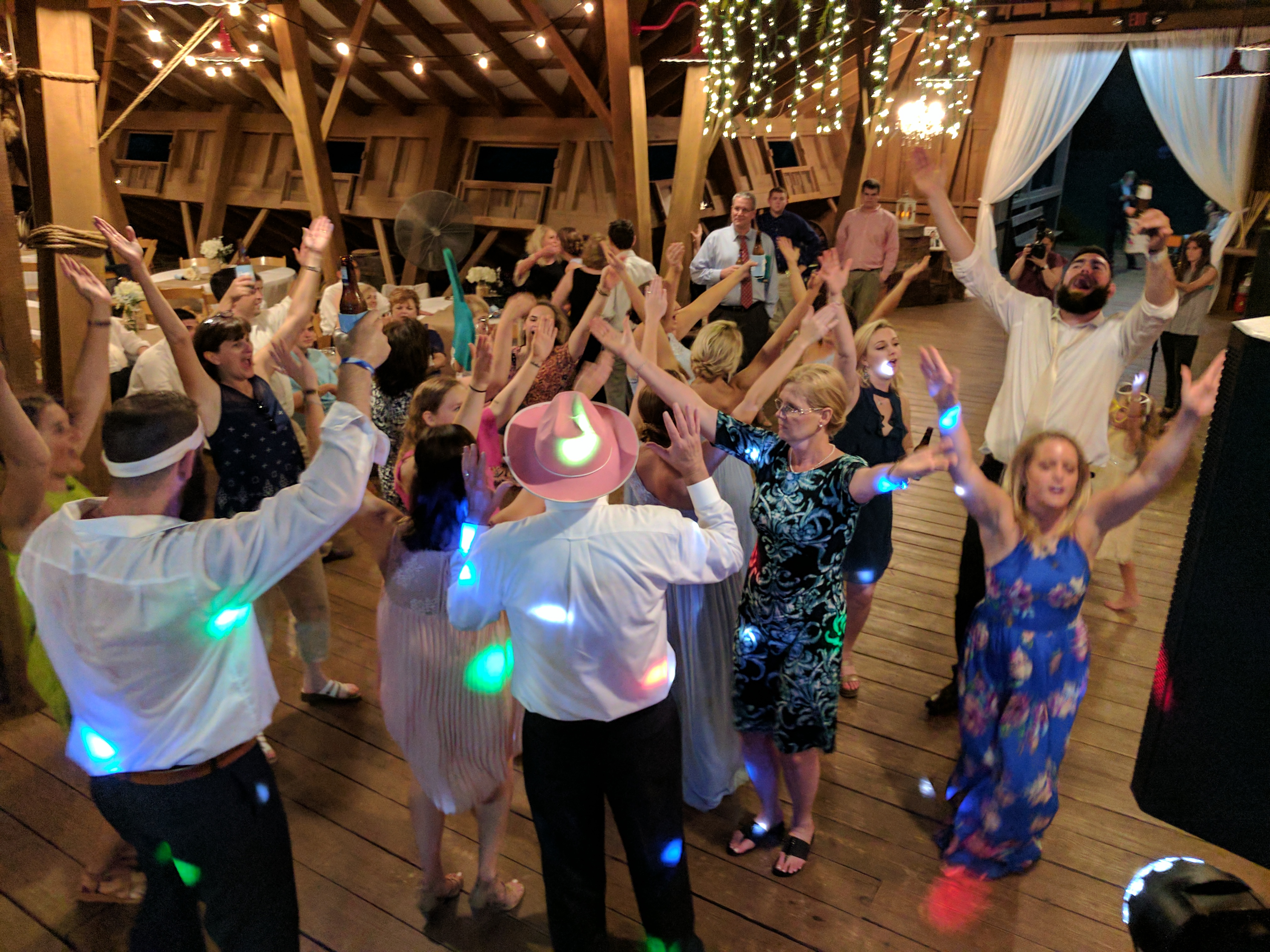 Bride and guests celebrating